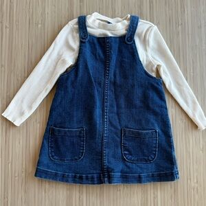 Baby girl carters 12 month denim dress with old navy 12-18 month top